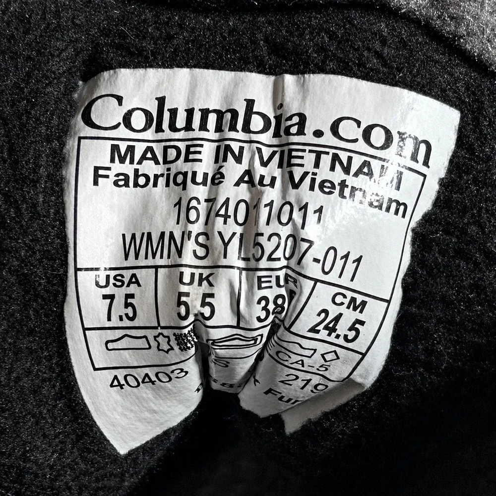 Columbia Minx Mid II Waterproof Omni-Heat Winter Boots Black Womens 7.5
